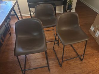 Set of 3 faux leather barstools 24”