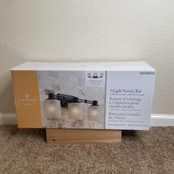 3-Light Vanity Bar - Rubbed Bronze Finish by Portfoilio