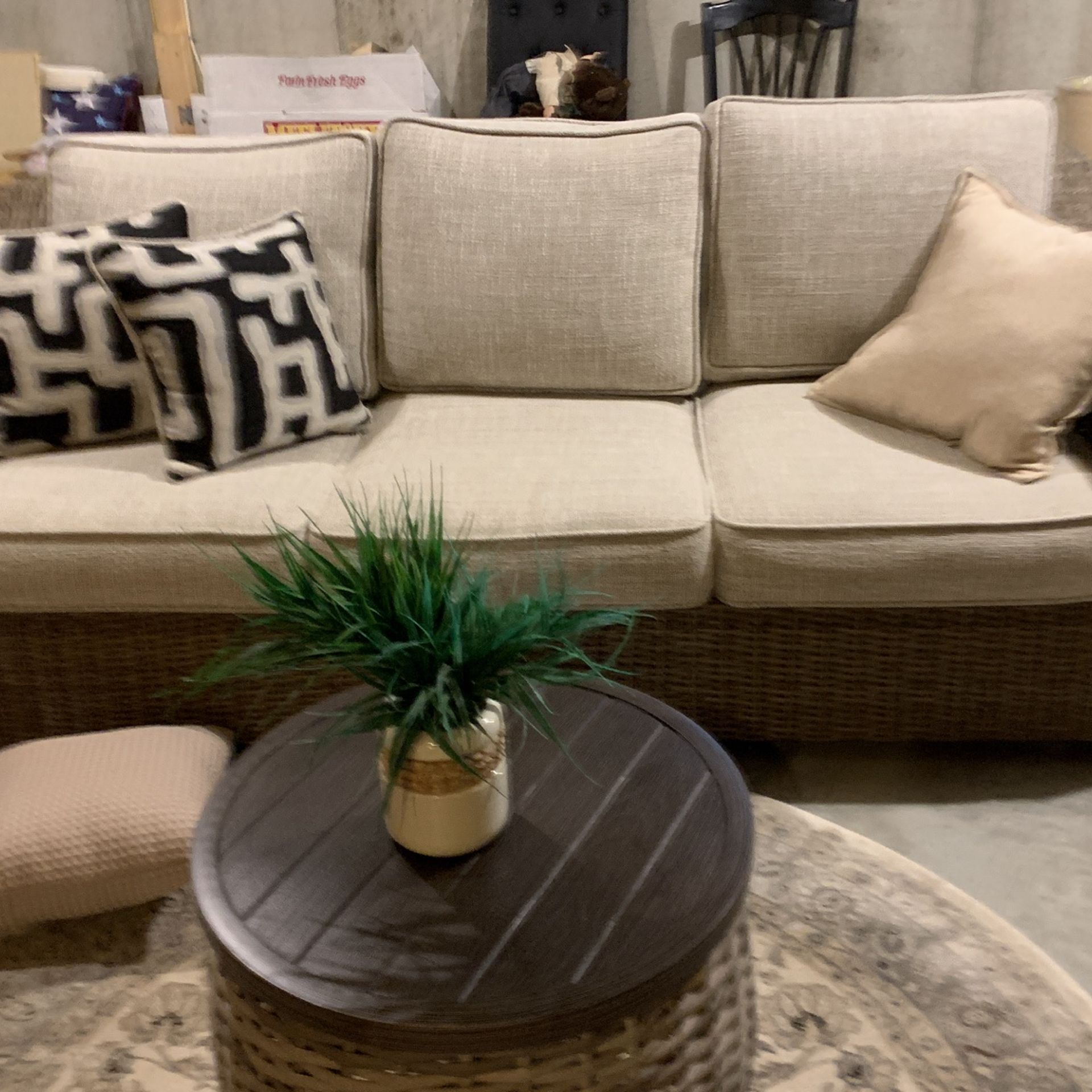 Wicker Sofa And Table