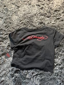 Ed Hardy Black Crop T-Shirt with Tags
