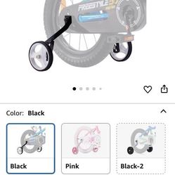 RoyalBaby Kids Bike Training Wheels for 16” & 18” Bicycles – Black (1 Pair)