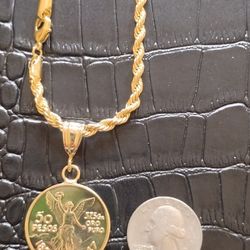 Small Coin Pendant And Chain Set 