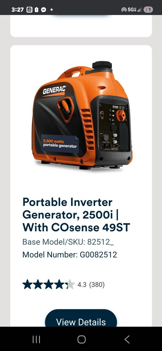 Generac Generator 2500