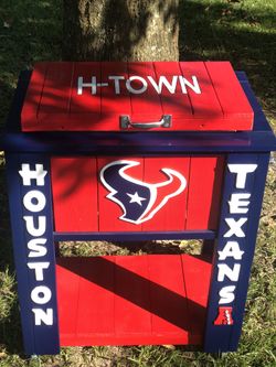 Customized Ice Cooler , Hand Crafted Houston Texans 52qt Cooler.
