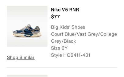 Nike V5 RNR Big Kids' Sneakers Size 6Y