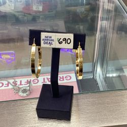 Gold Hoop Ear Rings 14k 5.1 Grams