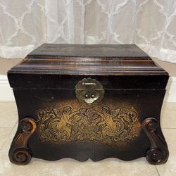 Vintage Style Decorative Chest with Cherub Motif