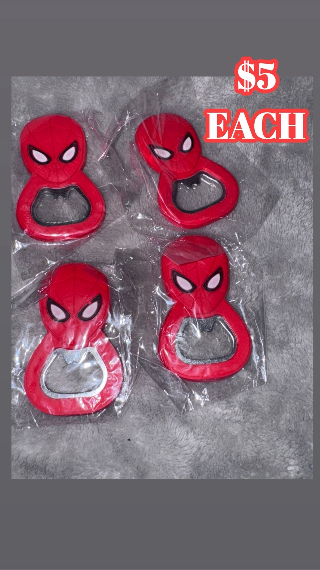 NEW ITEMS!! SPIDERMAN BOTTLE OPENERS! $5 EACH