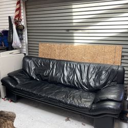 Vintage 1980s Designer Leather Sofa Couch 