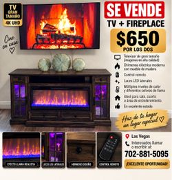 📺🔥 SE VENDE TV + FIREPLACE ELÉCTRICO – $750 POR LOS DOS