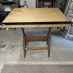 Antique Hamilton Mfg Drafting Table