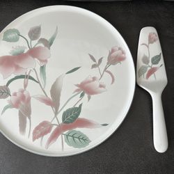 ROUND CAKER PLATTER WITH SERVER