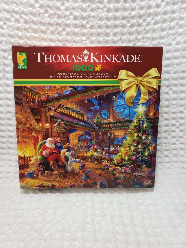 Thomas Kinkade santa's workshop puzzle 1000 pc 26.6" X 19" . 