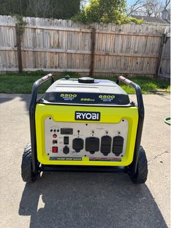NEW Ryobi 6500W Pure Sine Wave Inverter Generator + Reliance Transfer Switch Kit