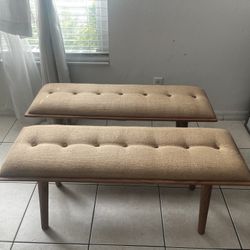 Rustic modern wooden benches