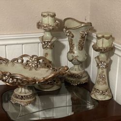 Golden Brown Candle And Vase