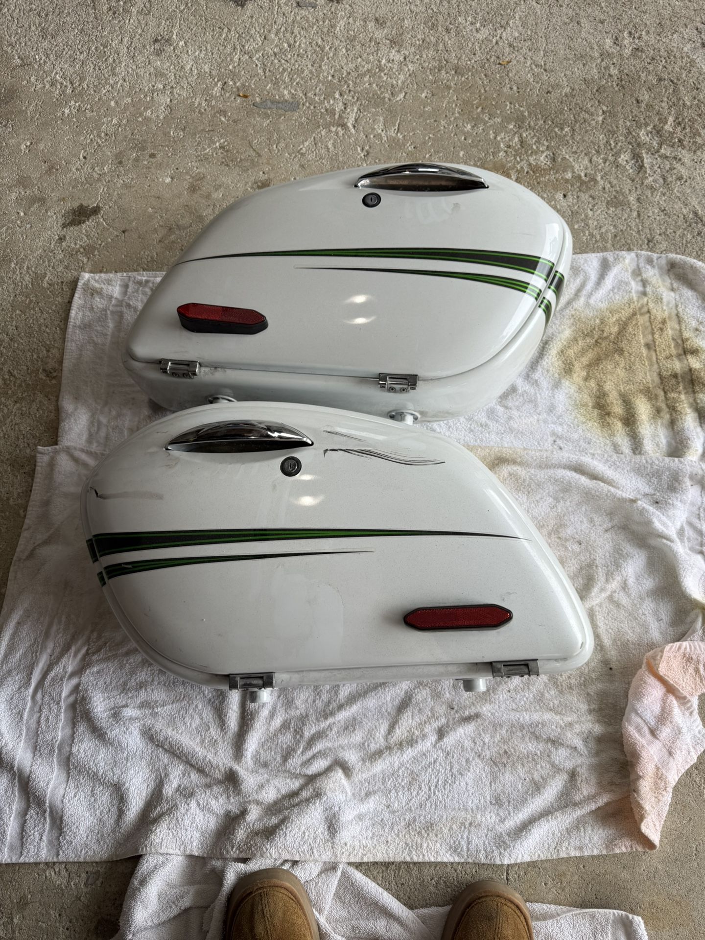 Motorcycle Hard Bags $250, Leather Bags $150