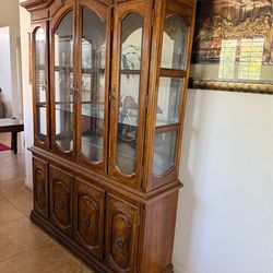Dining table and china cabinet set