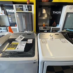 Samsung Top Load Washer & Gas Dryer 