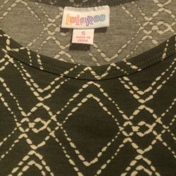 LulaRoe Carly Dress / Olive Green With Cream Color 