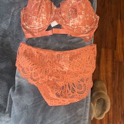 Coral, Victoria’s Secret, Panty And Corset