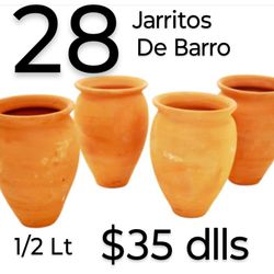 28 Jarritos De Barro 1/2 Lt 16oz $35 Dlls 