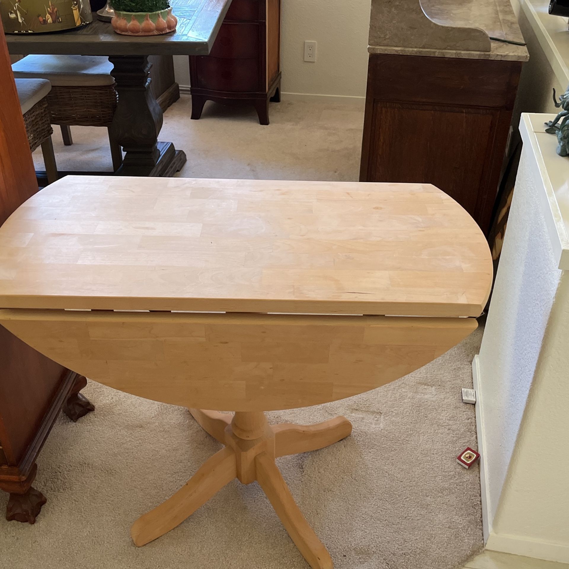 Small Drop Leaf Unfinished Table