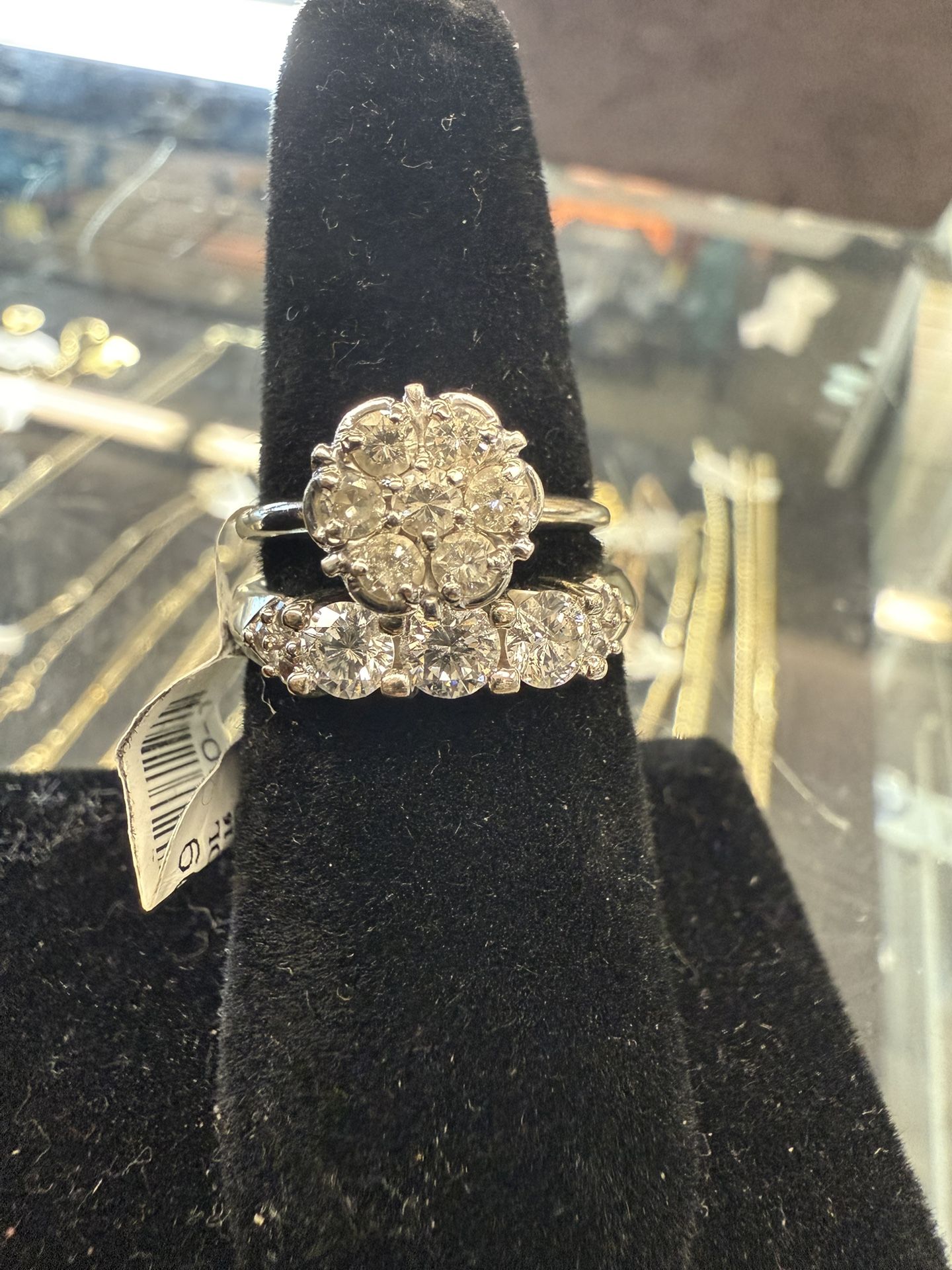 14KT White Gold Engagement Ring Set 33040-1
