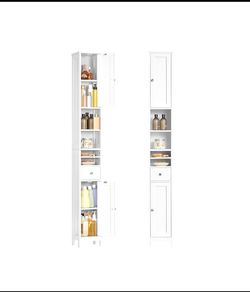 New Other VASAGLE 70.9” Tall Freestanding Floor Storage Cabinet, Cloud White