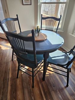 Table And Chair Set Painted Grey