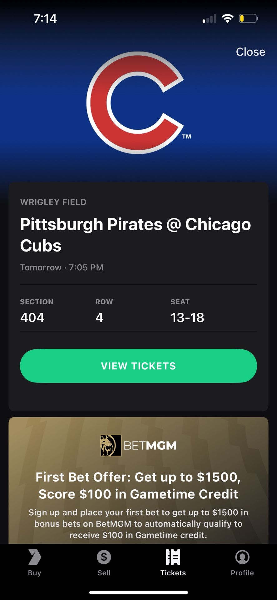 Cubs Tickets