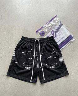 EE Basic Short Black Skyline mesh shorts ,Small
