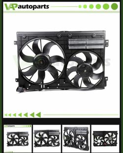 Radiator AC Condenser Cooling Fan For 2006-2014 Volkswagen GTI 2005-2010 Jetta