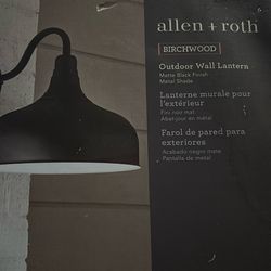allen + roth Birchwood 12-in H Matte Black Hardwired Dark Sky Integrated LED Outdoor Wall Light