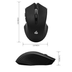 Silent Wireless Mouse, E2Pro-Max All Button Noiseless Click with 2.4G Optical Mice 3 Adjustable DPI Levels with USB Receiver