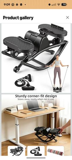 The Rock Stepper Side to Side, U-Shaped Low-Impact Mini Stepper, Quiet Lateral Rocking Step Machine, Compact Stair Stepper for Home Workout & Leg Glut