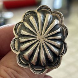 Large Silver Concho Ring. 