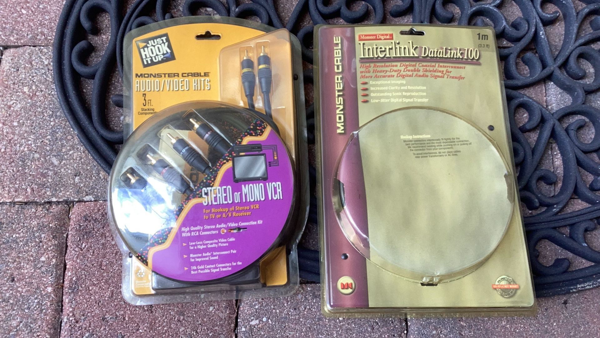 Monster Cable Audio & Video Cables 3’ New In Package, Monster Digital Interlink Data 100 3.3’ (open Package)