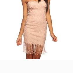 Forever 21 Baby Pink Fringe Dress 