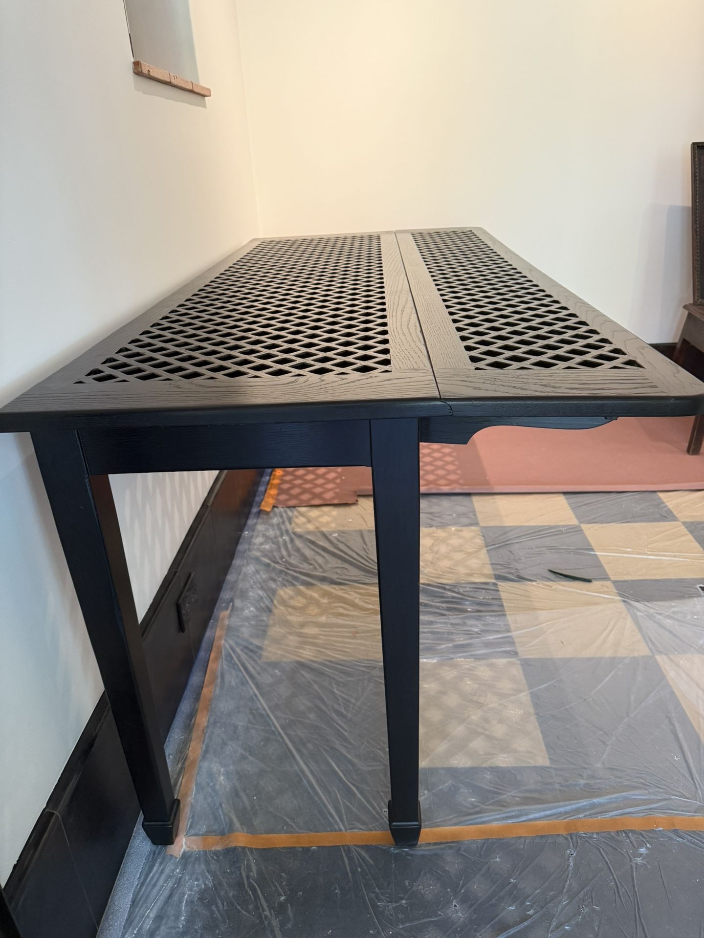 Vintage Black Drop Leaf Console Table