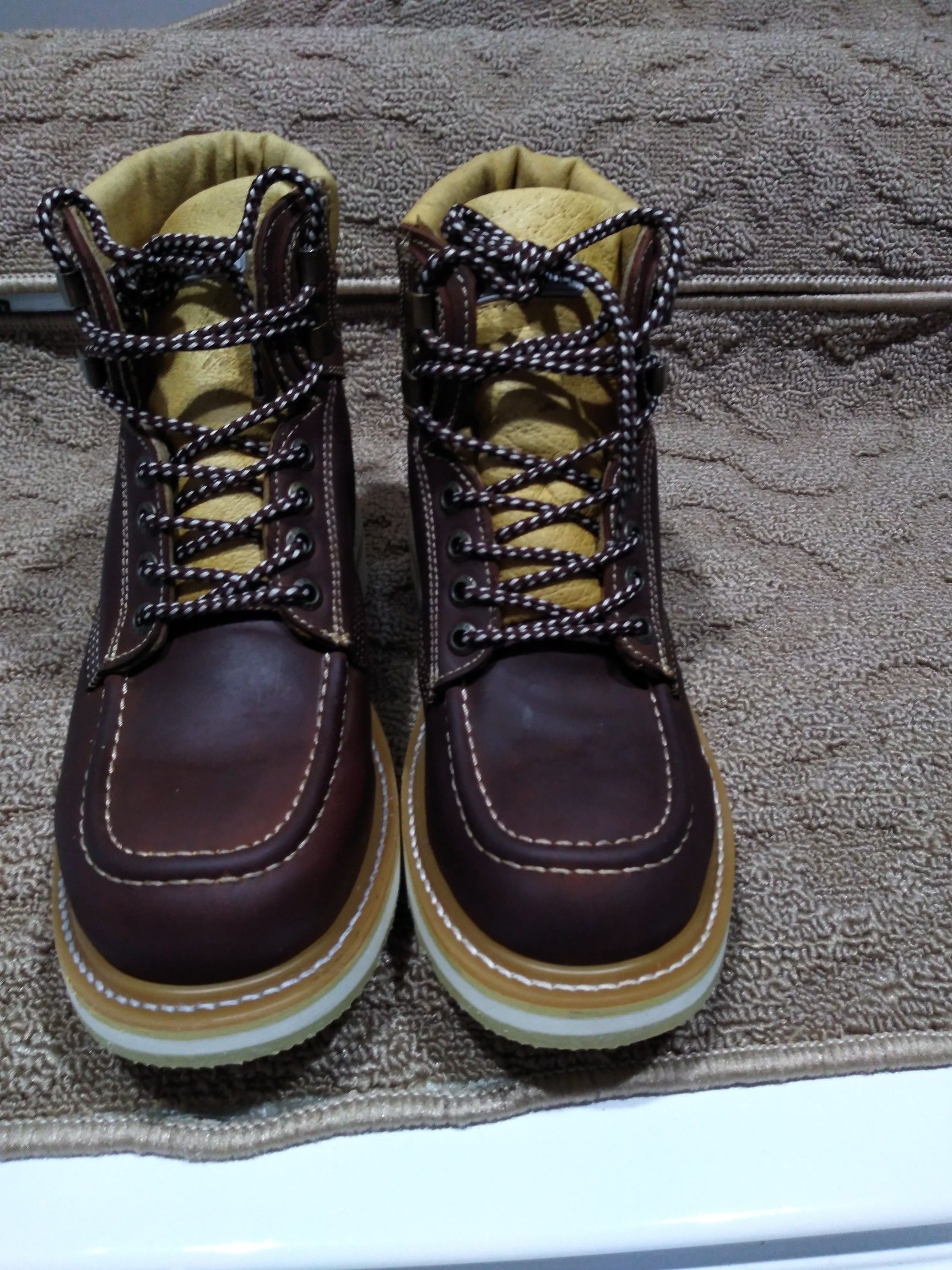 100% Leather Work Boots-Bota 100% de Piel