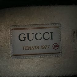  Gucci Tennis 1977 Denim GG Delave Monogram Blue Denim Sneakers 