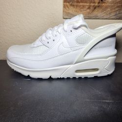 *NEW* Nike Air Max 90 Flyease Triple White Shoes Sneakers Size 5Y Women's 6.5