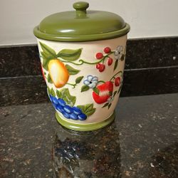 Hand Painted Ceramic Jar