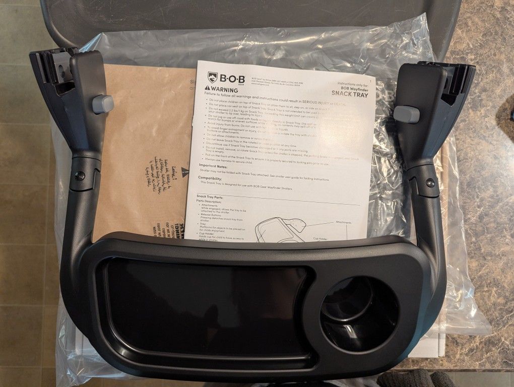 Bob Stroller Wayfinder Snack Tray NIB