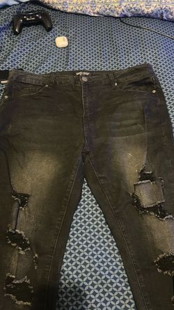 Smoke Rise Distressed Black Denim Jeans