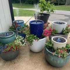 Solar Waterfall Planters With Flowers Included