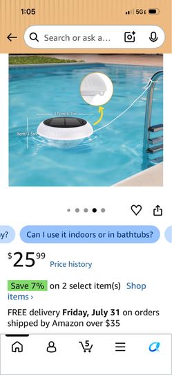Box of 2 solar floating pool lights