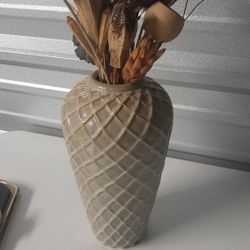 Neutral Earth Tone Floral Vase