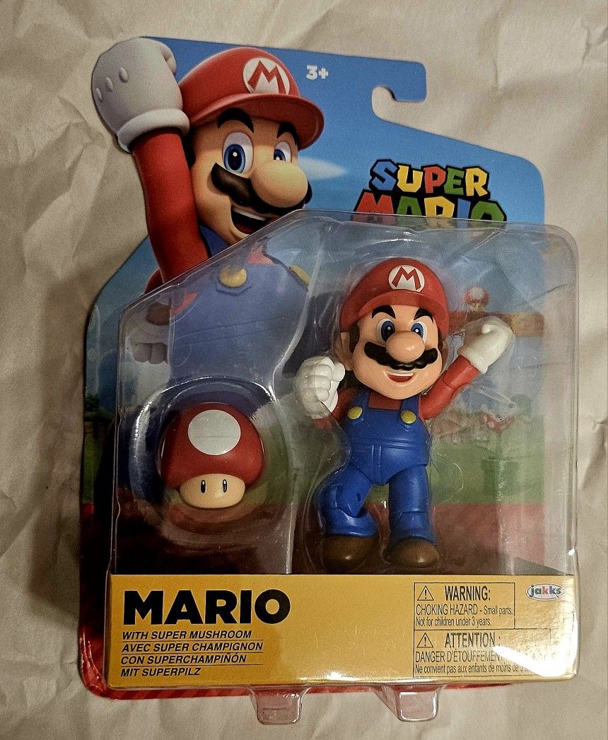 Super Mario With Super Mushroom Figurine